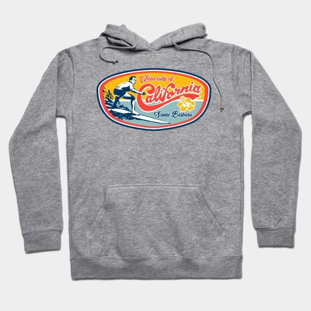 UC Santa Barbara UCSB Classic Surfer Design Hoodie by Vector Deluxe